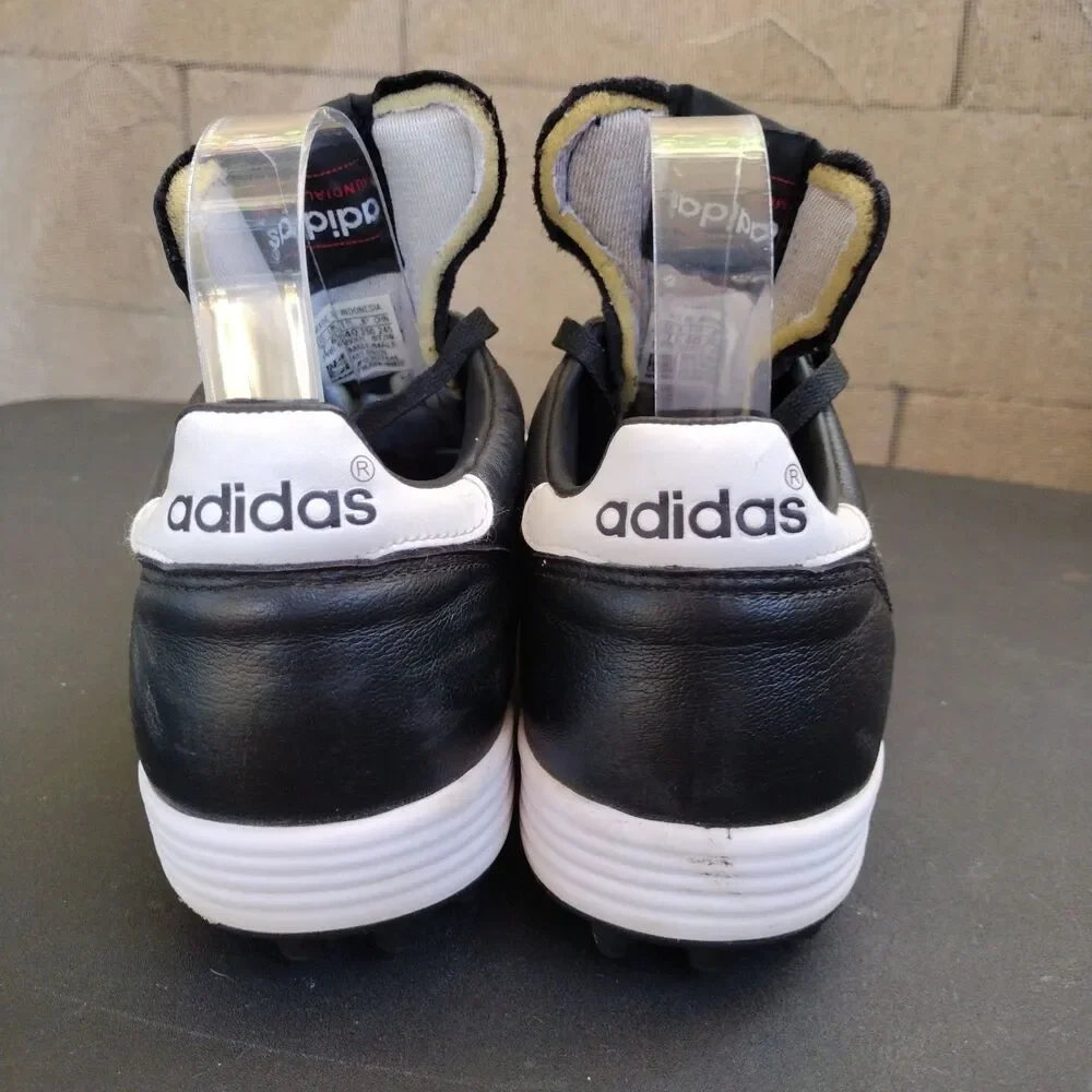 Adidas Mundial Team Shoes Mens Size 7 Black Leather Turf Soccer Cleats Sneakers